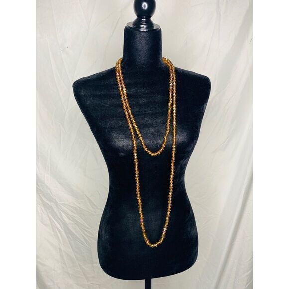 Extra Long Adjustable Iridescent Bead Necklace - Picture 2 of 4